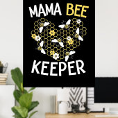 Bienenkopfgeschenk | Mama Bee Keeper Poster (Heimbüro)