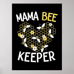 Bienenkopfgeschenk   Mama Bee Keeper Poster