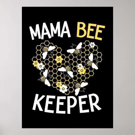 Bienenkopfgeschenk | Mama Bee Keeper Poster (Vorne)