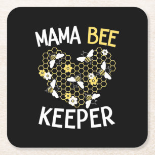 Bienenkopfgeschenk Mama Bee Keeper Rechteckiger Pappuntersetzer