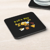 Bienenkopfgeschenk | Papa Bee Getränkeuntersetzer (Linke Seite)
