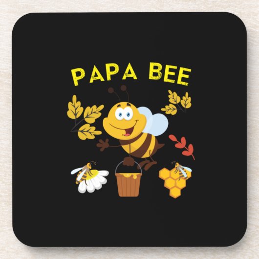 Bienenkopfgeschenk | Papa Bee Getränkeuntersetzer (Vorderseite)