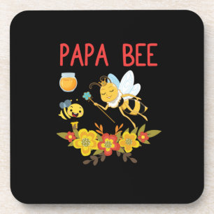 Bienenkopfgeschenk Papa-Biene-Blume Getränkeuntersetzer