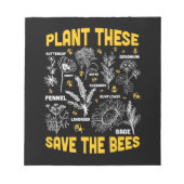 Bienenkopfgeschenk | Pflanze Diese Rettete die Bie Notizblock (Vorderseite)