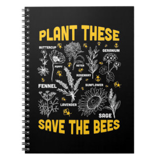 Bienenkopfgeschenk | Pflanze Diese Rettete die Bie Notizblock