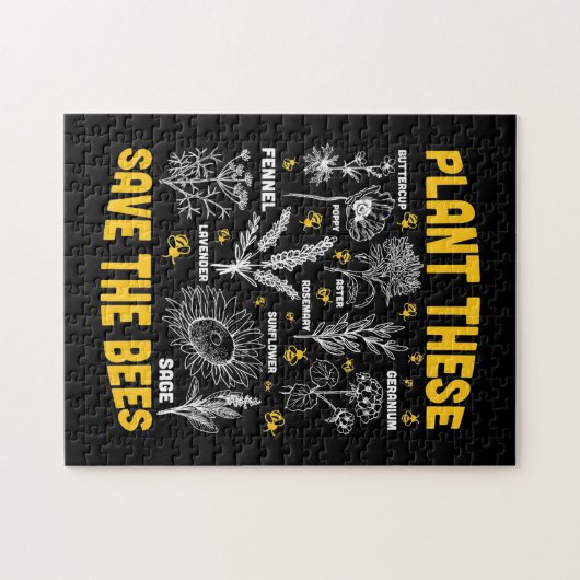 Bienenkopfgeschenk | Pflanze Diese Rettete die Bie Puzzle (Horizontal)