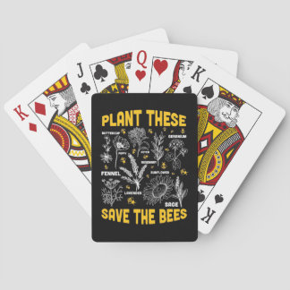 Bienenkopfgeschenk | Pflanze Diese Rettete die Bie Spielkarten