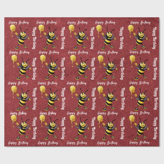 Bienenkopfpapier Geschenkpapier (Flach)