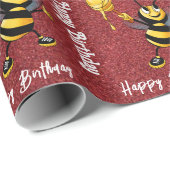 Bienenkopfpapier Geschenkpapier (Rolleneckpunkt)