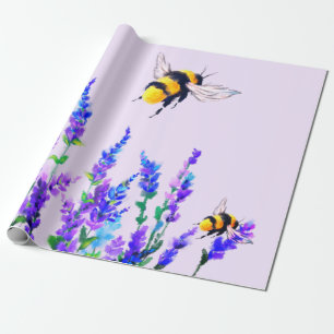 Bienenkopfpapier mit Blume Geschenkpapier