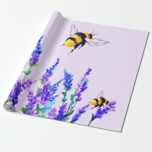 Bienenkopfpapier mit Blume Geschenkpapier (Ungerollt)