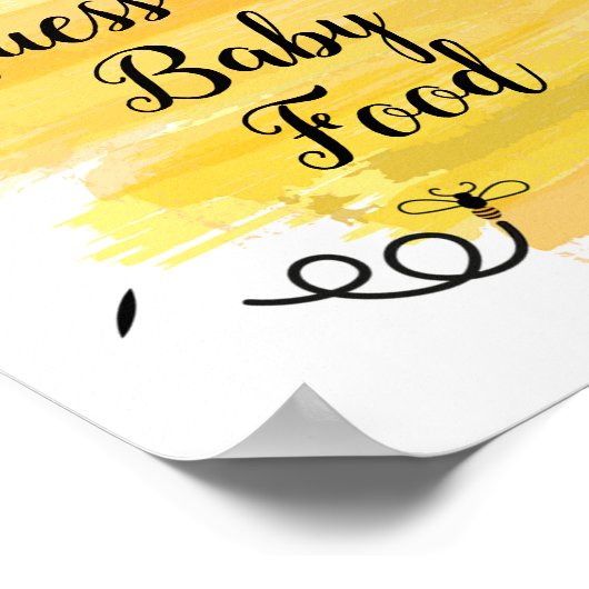 Bienenkorb Raten Sie das Baby-Food-Zeichen Poster (Ecke)