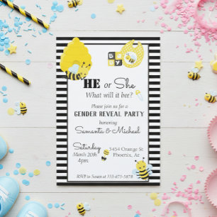 Bienenkrankheit Niedliches Baby Reveal Party Einladung