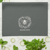 Bienenkranz Familienmonogramm Name Geschirrtuch (Gefaltet)