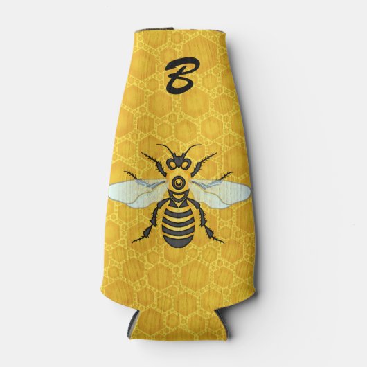 Bienenkraut Monogram Honeybee Beehive Flaschenkühler (Vorderseite)