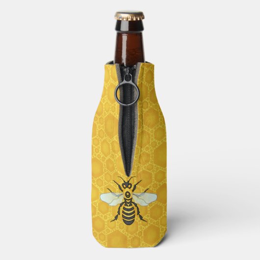 Bienenkraut Monogram Honeybee Beehive Flaschenkühler (Flasche Rückseite)