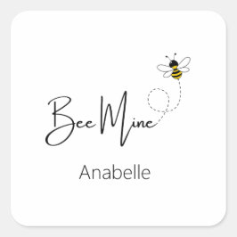 Bienenkrebs - Valentinstag Niedliche Biene Quadratischer Aufkleber