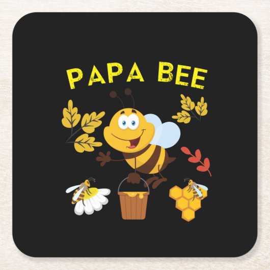 Bienenküche Art Papa Rechteckiger Pappuntersetzer (Vorderseite)
