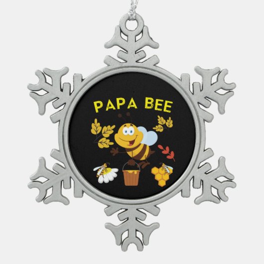 Bienenküche Art Papa Schneeflocken Zinn-Ornament (Vorderseite)