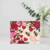 Bienenkultur - Romantisches Blumendesign Feiertagspostkarte (Stehend Vorderseite)