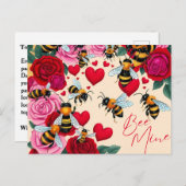 Bienenkultur - Romantisches Blumendesign Feiertagspostkarte (Vorne/Hinten)
