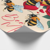 Bienenkultur - Romantisches Blumendesign Geschenkpapier (Ecke)