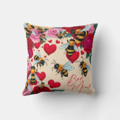 Bienenkultur - Romantisches Blumendesign Kissen (Rückseite)