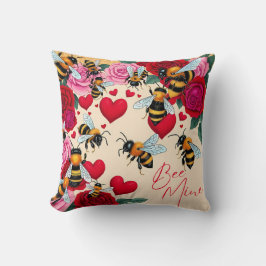 Bienenkultur - Romantisches Blumendesign Kissen