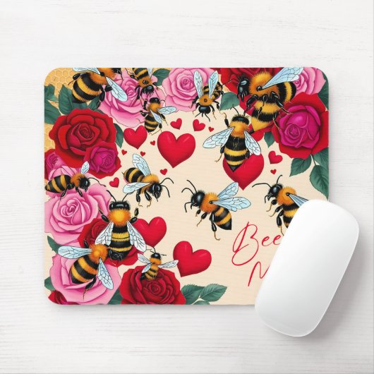 Bienenkultur - Romantisches Blumendesign Mousepad (Mit Mouse)