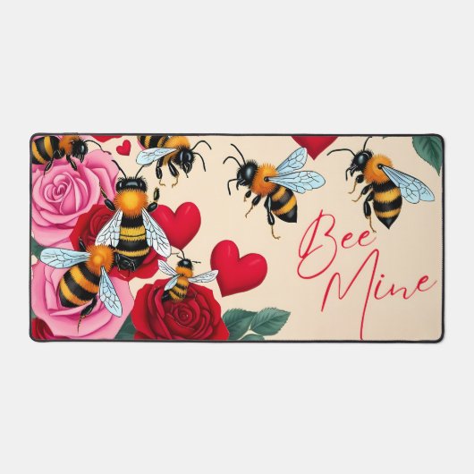 Bienenkultur - Romantisches Blumendesign Schreibtischunterlage (Vorderseite)