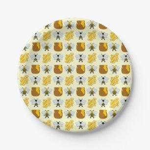 Bienenkunst für Kinder Pappteller