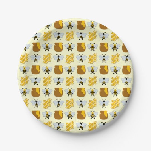 Bienenkunst für Kinder Pappteller (Vorderseite)