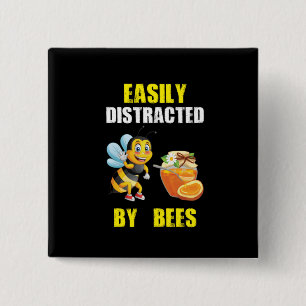 Bienenkunst, leicht von Bienen abgelenkt Button