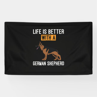 Bienenkunst mit deutschem Schäferhund Banner