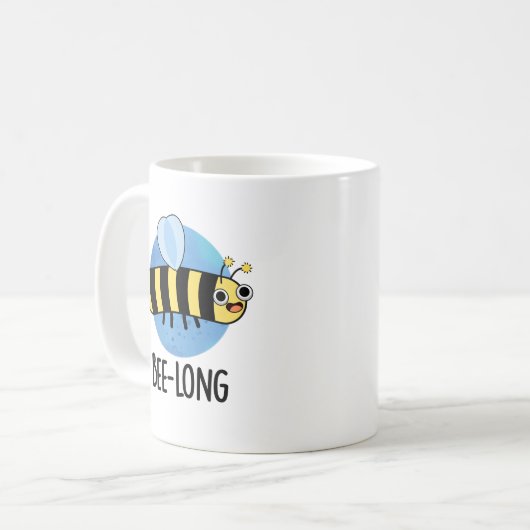 Bienenlange Funny Long Insect Pun Kaffeetasse (Vorderseite Links)
