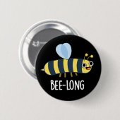 Bienenlange, sonnige Langinsektenbiene Pun Dark BG Button (Vorne & Hinten)