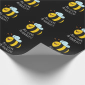 Bienenleben in Ihrer selbst Funny Bee Pun Dark BG Geschenkpapier (Ecke)