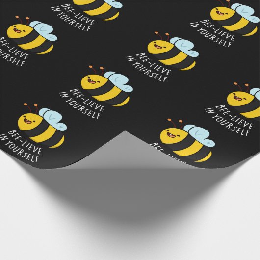 Bienenleben in Ihrer selbst Funny Bee Pun Dark BG Geschenkpapier (Ecke)