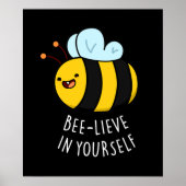 Bienenleben in Ihrer selbst Funny Bee Pun Dark BG Poster (Vorne)