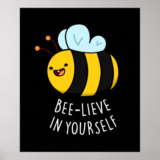 Bienenleben in Ihrer selbst Funny Bee Pun Dark BG Poster (Vorne)