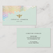 Bienenlogo auf Minzhintergrund Visitenkarte (Vorne/Hinten)