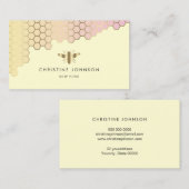 Bienenlogo auf Wabengelb Visitenkarte (Vorne/Hinten)