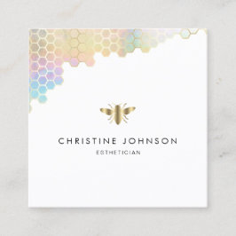Bienenlogo auf weißem Hintergrund Quadratische Visitenkarte