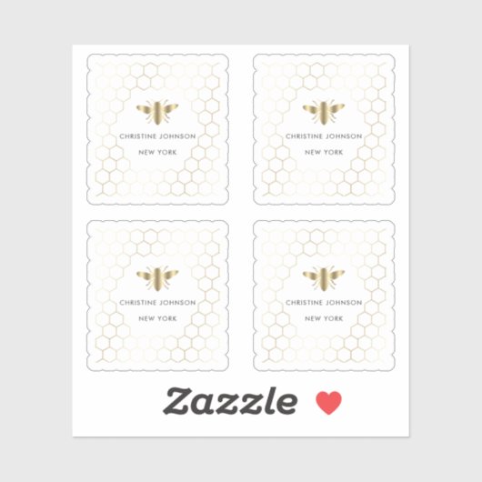 Bienenlogo Aufkleber (Blatt)