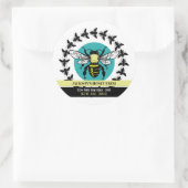 Bienenlogo - Beeyard, Honey Farm Product Label Runder Aufkleber (Tasche)
