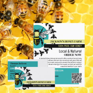Bienenlogo - Beeyard, Honigfarm-Werbung Flyer