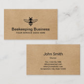 Bienenlogo Bienenzucht Honey Apiary Rustic Kraft Visitenkarte (Vorne/Hinten)