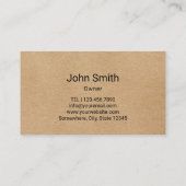 Bienenlogo Bienenzucht Honey Apiary Rustic Kraft Visitenkarte (Rückseite)