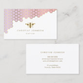 Bienenlogo Honigwabendiagramm Rosa Visitenkarte (Vorne/Hinten)