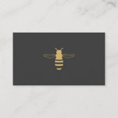 Bienenlogo Minimalistisch Elegant Black & Gold Bie Visitenkarte (Rückseite)